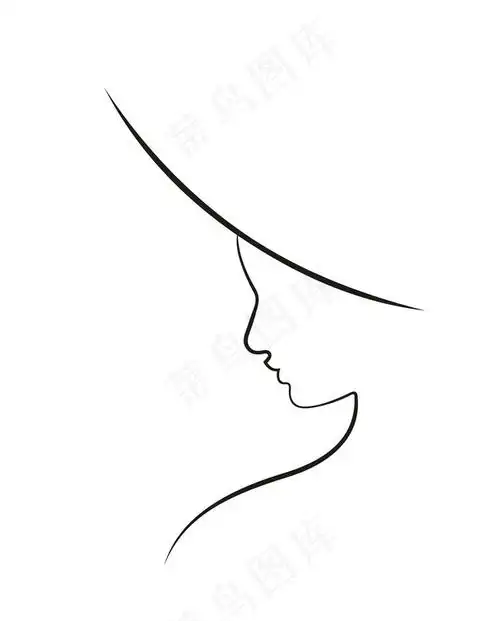 女性侧脸线条图图片cdr矢量模版下载