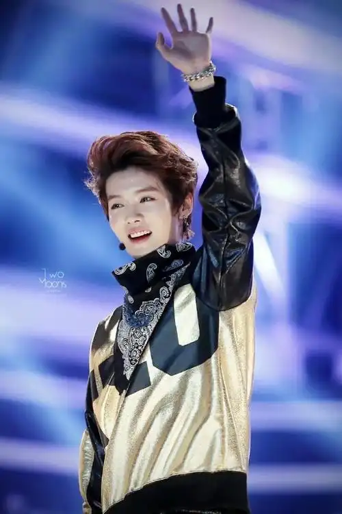 鹿晗中分烫鹿晗中分造型出席gaon颁奖典礼