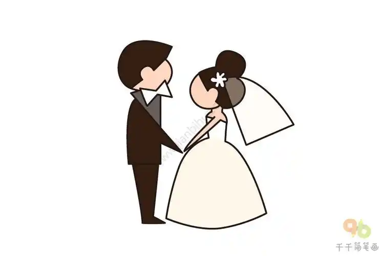 情人节快乐情侣简笔画图片