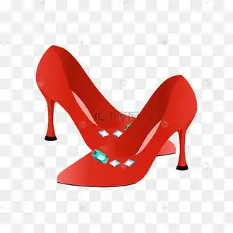 矢量卡通红色高跟鞋