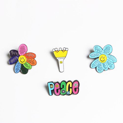 gd权志龙ins同款手绘涂鸦笑脸小雏菊金属烤漆男女百搭胸针徽章潮