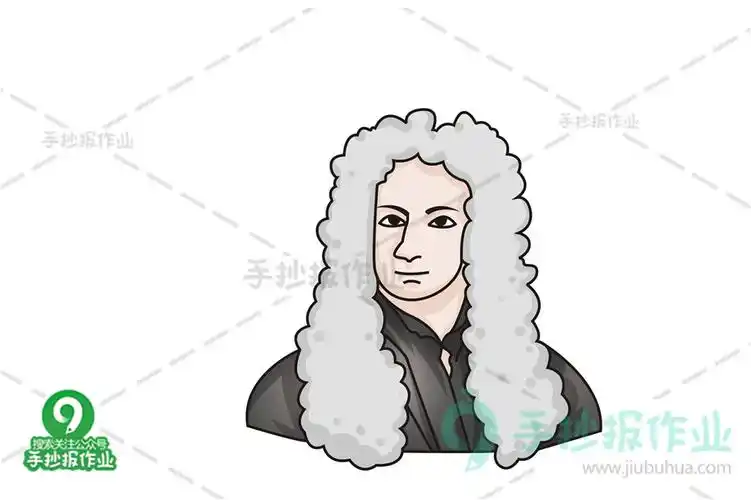 简笔画 专辑 卡通人物简笔画 牛顿简笔画 给牛顿涂上偏灰色色调的颜色