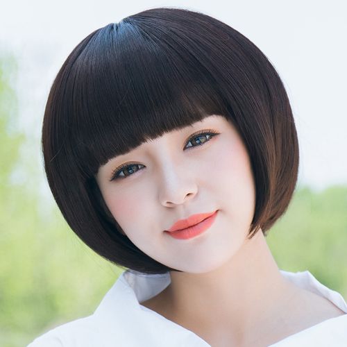 自然假发短发bobo波波头短直发齐刘海全头套日常整顶假发