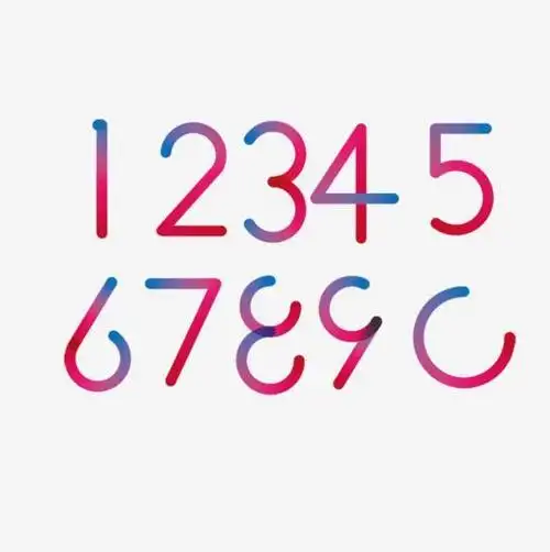数字 渐变风 电商数字 0 1 2 3 5 6 7 8 9