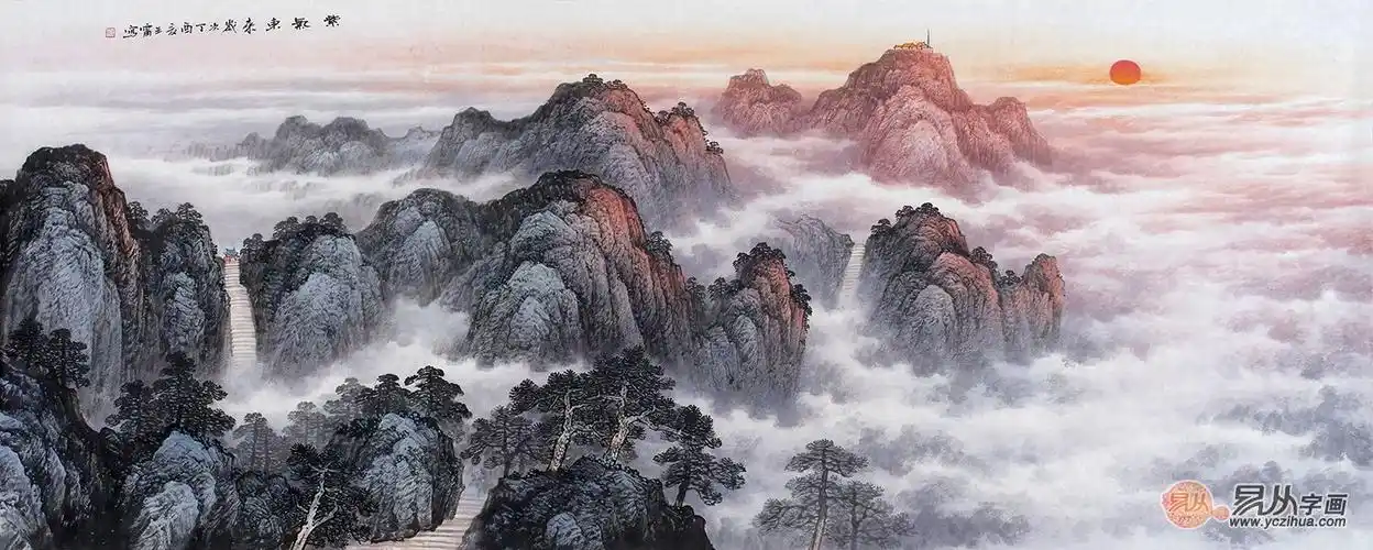 为什么说房间地板背景墙挂画一定要挂幅风水靠山图这就是础