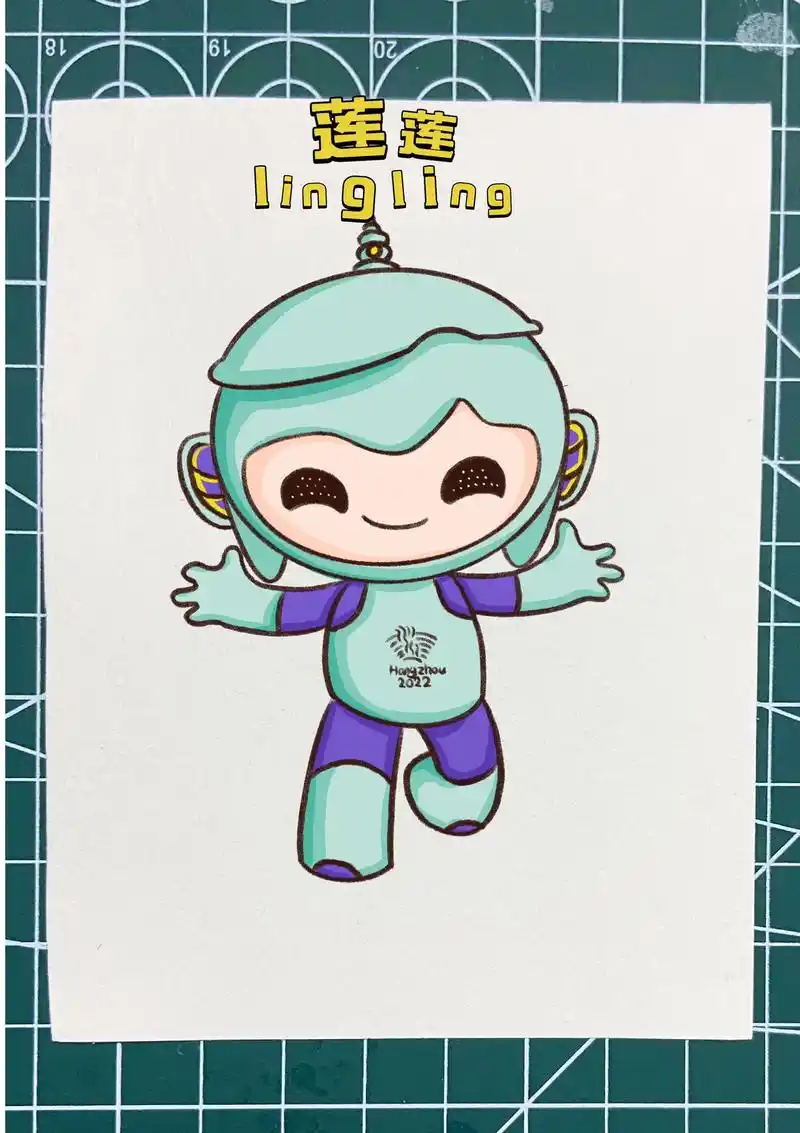 杭州亚运会吉祥物简笔画教程,简单步骤画莲莲. #国庆节简笔画 - 抖音