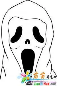人物简笔画-万圣节幽灵