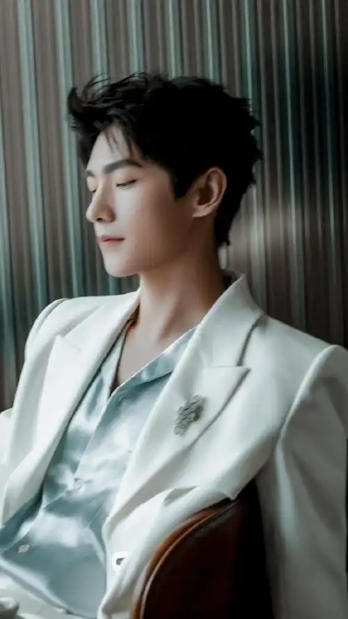 在周一的下午送来好清新好帅气的眼球福利#杨洋一身白西装出席成都