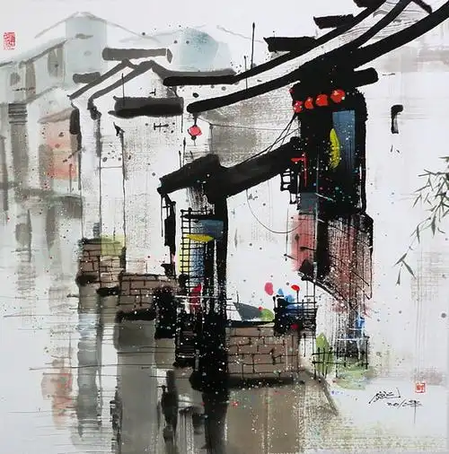 国画大师汪钰元笔下的江南水乡太美了!