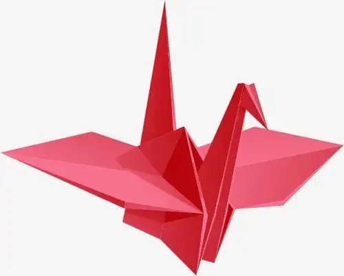 红色千纸鹤简笔画