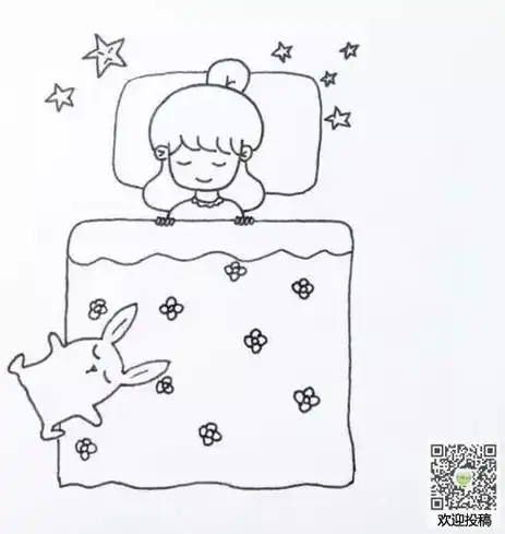 小孩睡觉简笔画侧面睡觉的女孩简笔画小女孩睡觉的图片小姑娘睡着了简