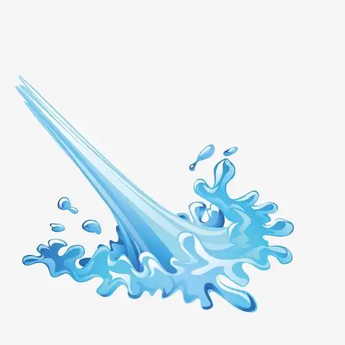 液态水喷射而出装饰