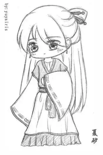 漫画人物简笔画古装女生简单q版简单动漫人物简笔画可爱q版漫画个人