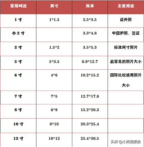 一寸照片尺寸大小(寸照具体尺寸大小)
