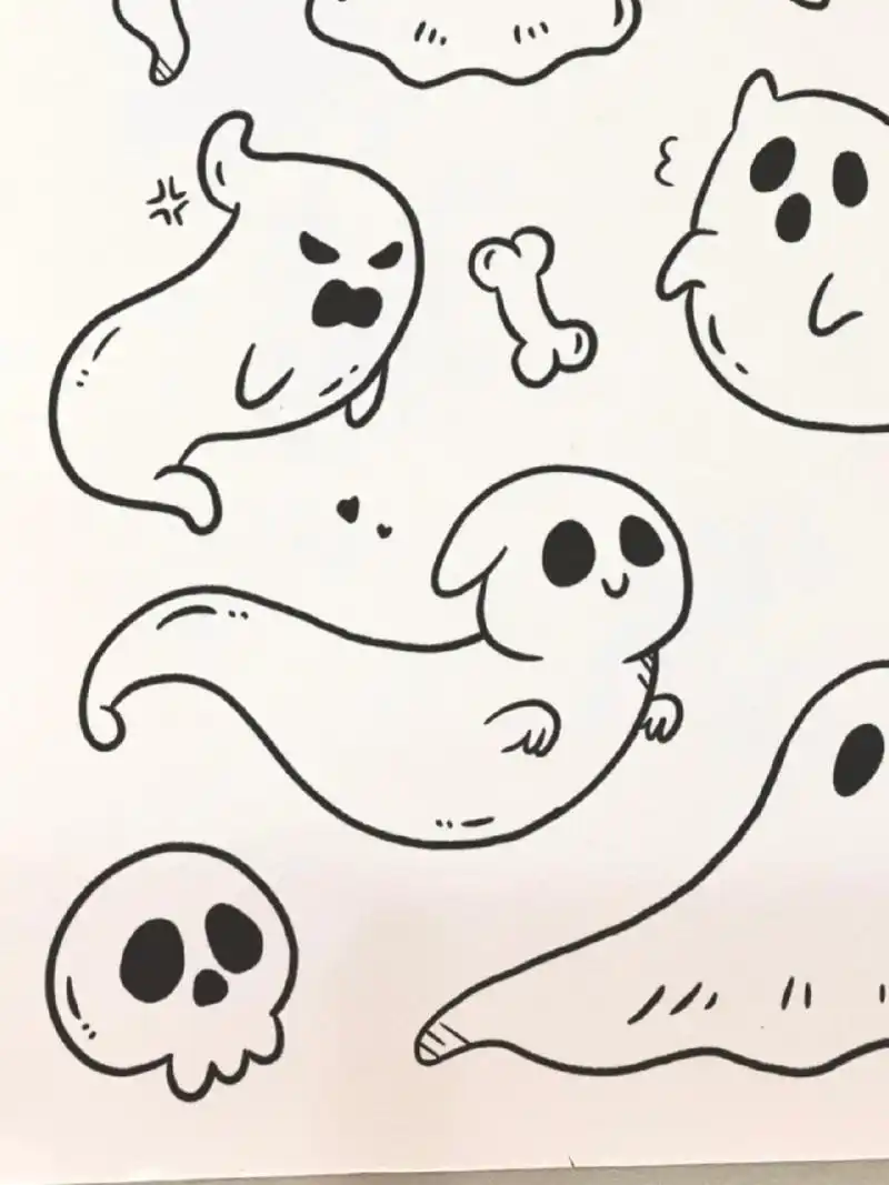 我看看是谁还不会画万圣节小幽灵97简笔画 超可爱的捣蛋鬼来啦!