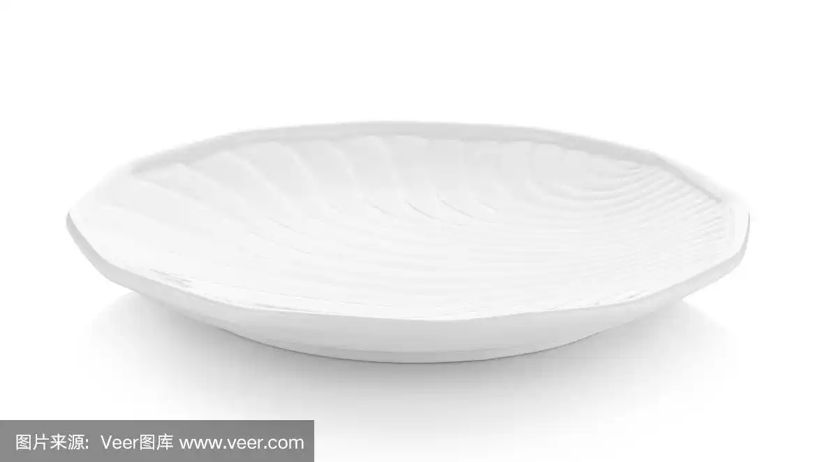 白色背景上的白色盘子