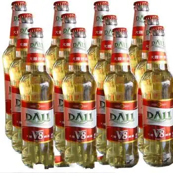 快递大理啤酒v8云南特产大理啤酒470mlx6瓶 浅黄色