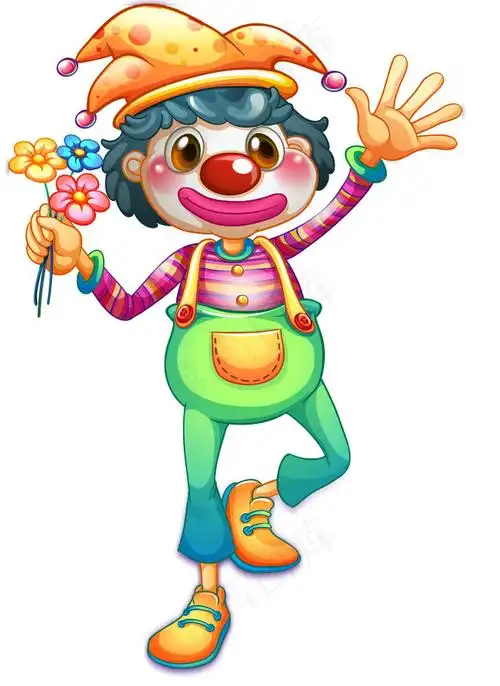 卡通可爱41愚人节小丑,免抠元素(729*1000px)psd模版下载