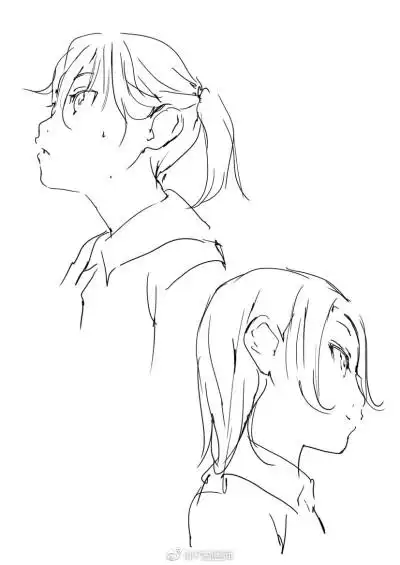 人物侧脸儿童画