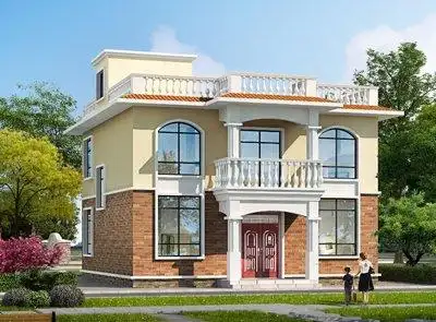 占地120平方米的二层农村平顶小别墅自建房设计图