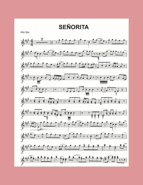 萨克斯曲谱分享senorita