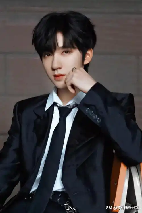 贺峻霖墨绿色西装造型-图8