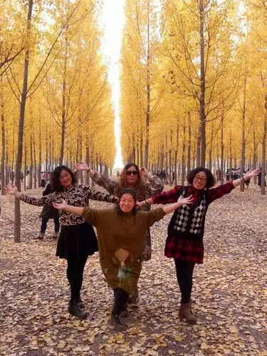 美女们开始摆拍各种姿势啦!