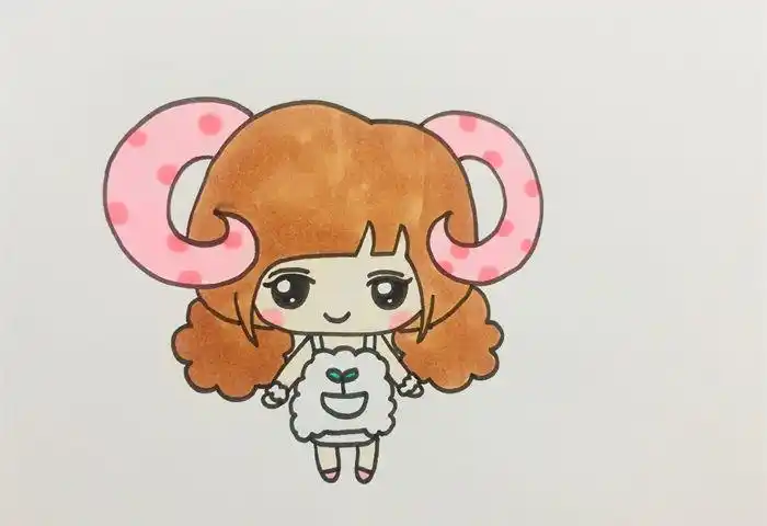 座q版萌图简笔画白羊座可爱甜美的白羊座简笔画简单易画可爱甜美的