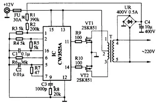12v升48v升压器电路图