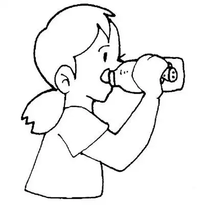 小女孩子喝水简笔画的画法