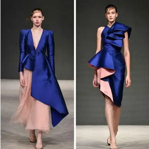 phuong my 2019春夏 深沉的藏蓝色也变得更有活力.