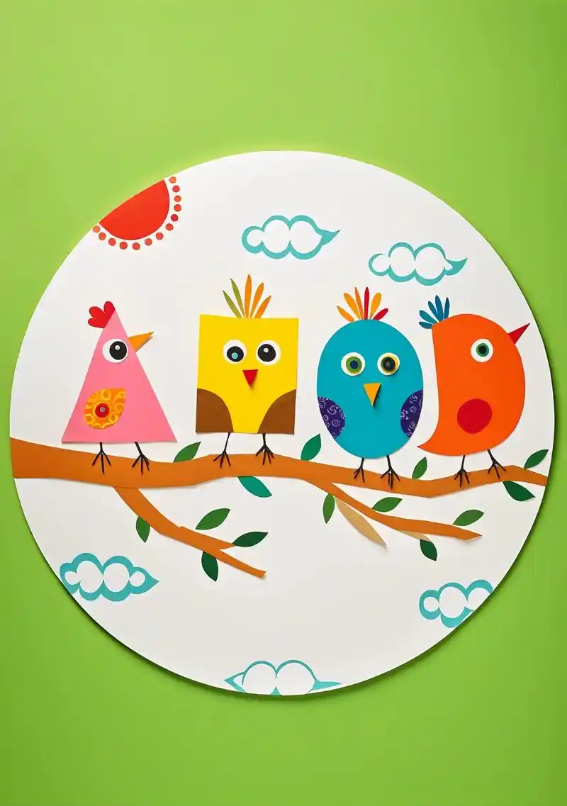 这是一款适合3-6岁宝宝的超有趣拼贴画!只需要简单的几何图形 - 抖音