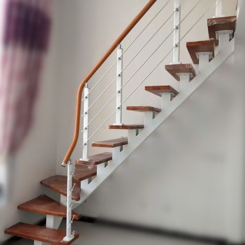 定制楼梯定做室内实木钢木斜梁阁楼直梯旋转复式跃层别墅家用楼梯