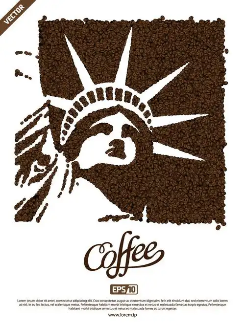 个性创意咖啡海报矢量素材_广告设计_懒人图库