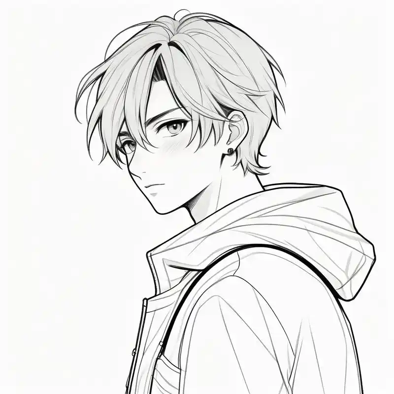 96动漫男生帅气头像素描集90 探索二次元的世界,发现那些帅气的