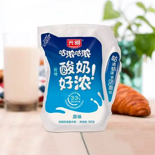 光明酸奶咕浓冰淇淋芒果芝士酸牛奶原味风味发酵乳180g12袋装