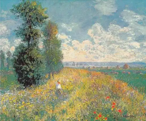 阿让特依 (argenteuil) 的罂粟花田 油彩 画布 50×73.