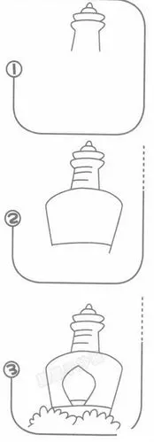 北海白塔简笔画_动漫人物_儿童简笔画大全_可乐云-日本动漫
