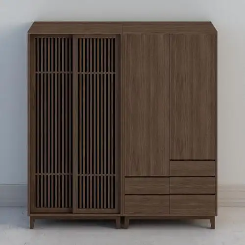 凡屋家具-四季衣柜-黑胡桃实木面