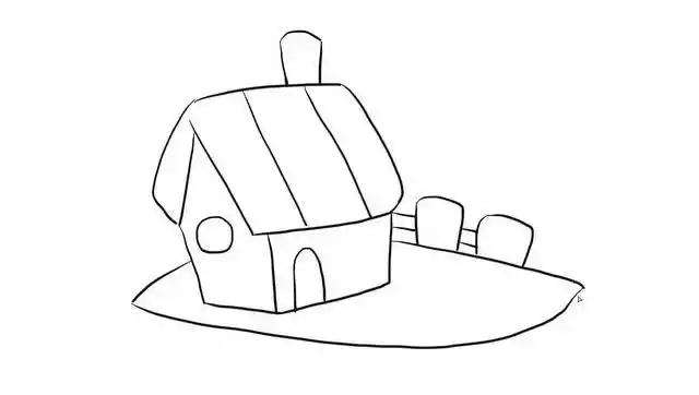 可爱的小木屋幼儿亲子儿童简笔画 幼儿园学画画