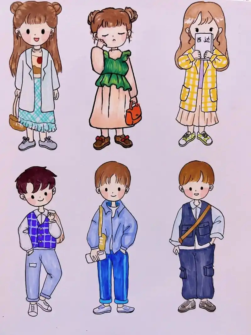 男孩女孩简笔画