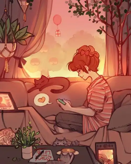 elentori插画师ins 手绘人物场合