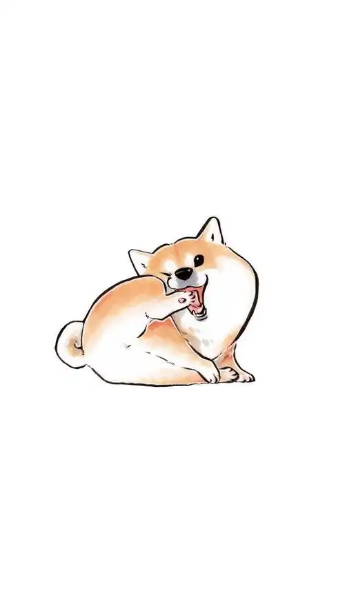 柴犬超可爱手绘高清手机壁纸