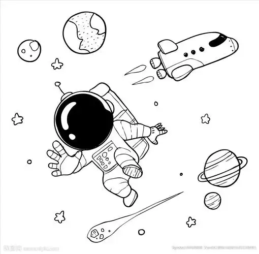 手绘太空图片