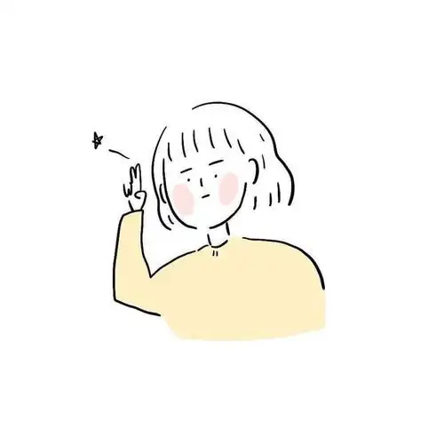 超级简约的手绘个性女生头像