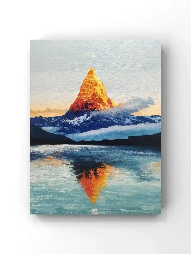 50*60风景画 画材:丙烯颜料,扇形笔 - 抖音