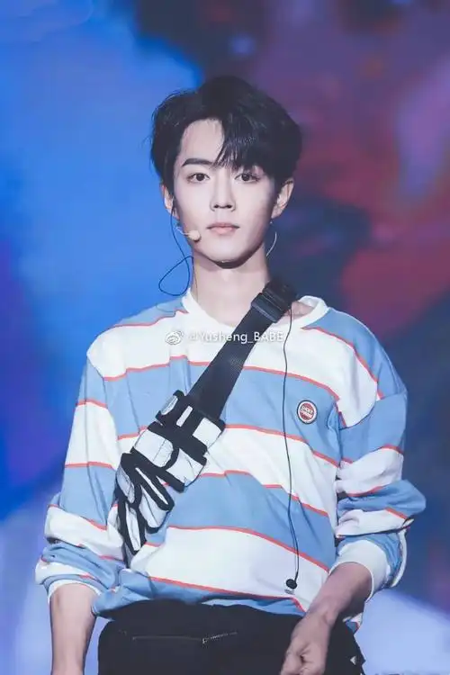 mwtd肖战同衣服正版蓝白撞色条纹长袖t恤