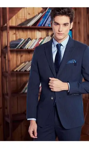 埃沃定制西服男2020新款修身透气商务休闲西服套装 西装上衣 西裤