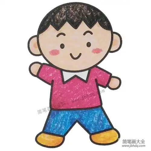 幼儿学画帅气的小男孩