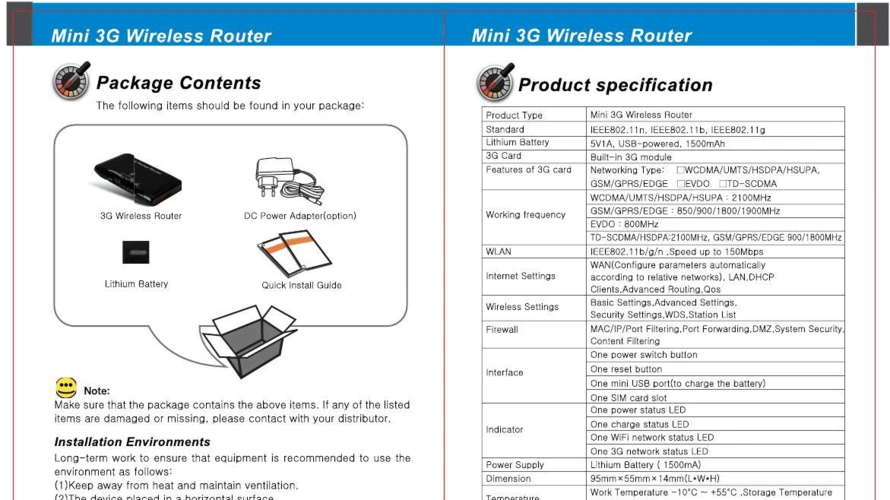 3g 路由器 英文说明书